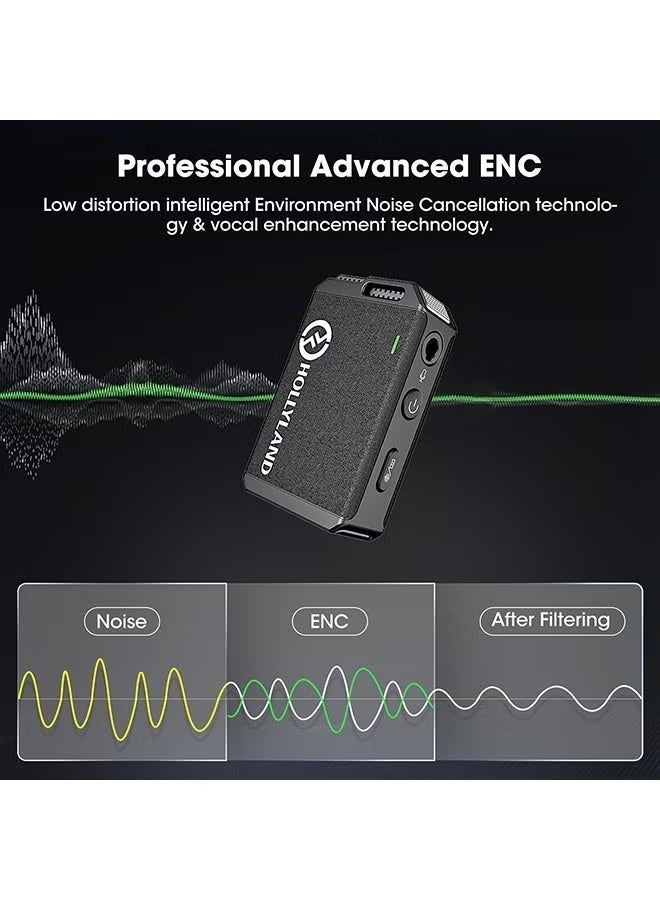 Hollyland Lark Max Wireless Lavalier Microphone System, ENC Noise Canceling, Studio Audio Quality, 22H Duration, 820ft Range, 8GB Storage Recording Mic, Compatible with DSLR Camera, Smartphones (Solo) - Image 2